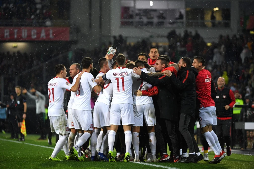 Radość piłkarzy reprezentacji Polski Radość piłkarzy reprezentacji Polski