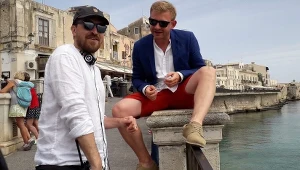 Rafał Zawierucha na planie programu "Europa filmowa"
