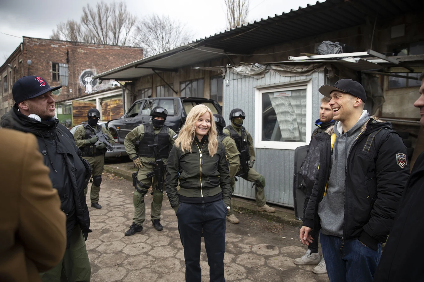 Małgorzata Kożuchowska, Michał Węgrzyn i Piotr Witkowski na planie filmu "Proceder"