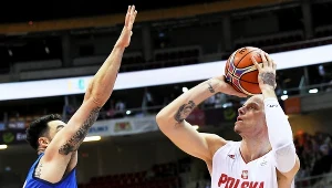 Maciej Lampe w meczu z Włochami