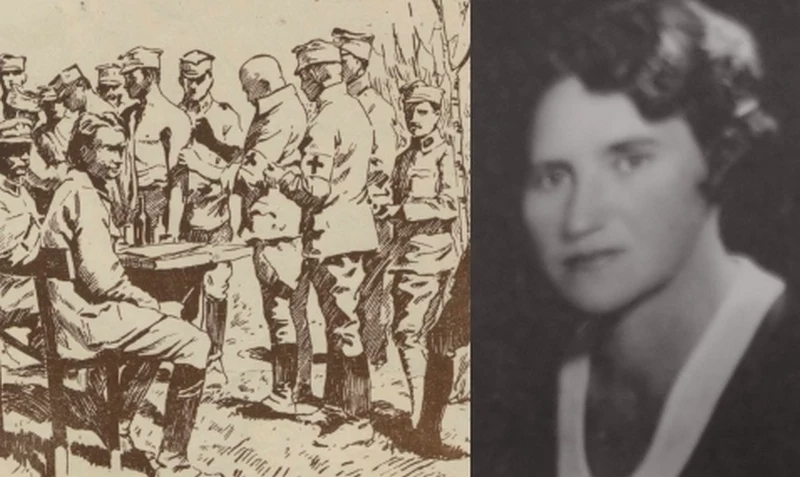 Z lewej – szczepienie legionistów na rysunku Franciszka Zajchowskiego. Z prawej – Maria Wołoszynowska na fotografii portretowej