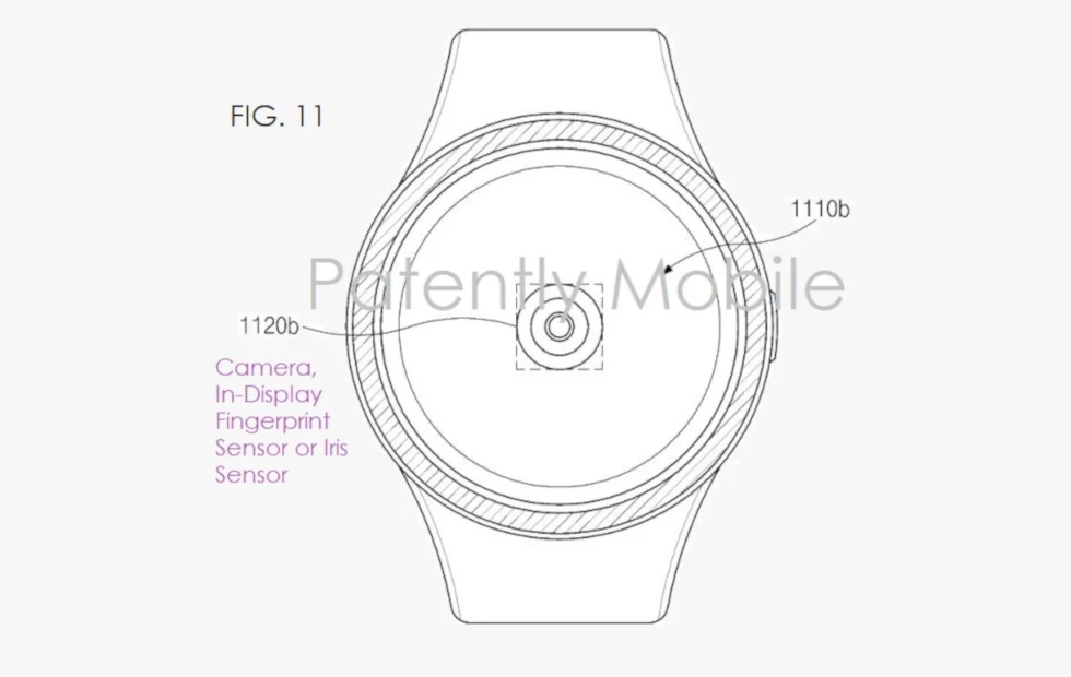 Smartwatch z czytnikiem linii papilarnych w ekranie / fot. Patently Mobile