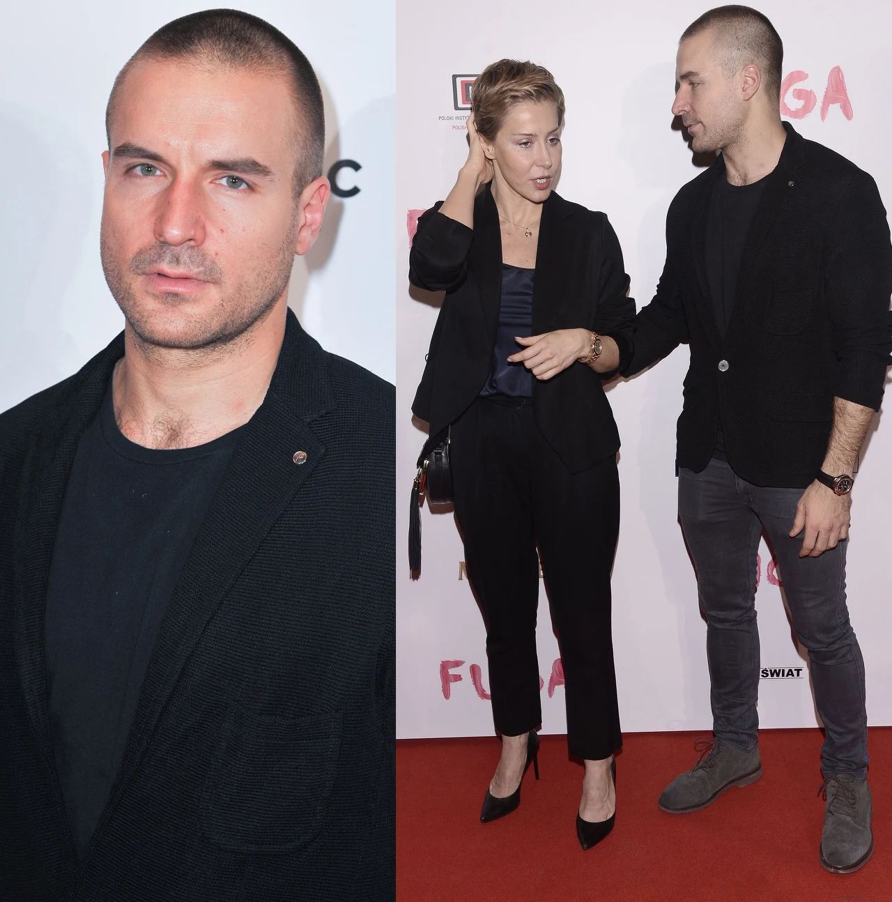 Piotr Stramowski i Kasia Warnke na premierze filmu "Fuga", fot. Reporter/Artur Zawadzki