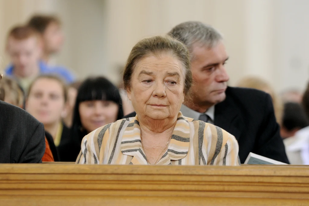 Katarzyna Łaniewska na planie "Plebanii", 2011 rok