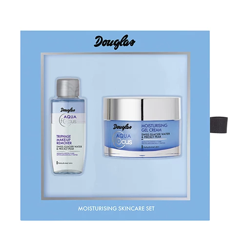 Zestaw Douglas AQUA FOCUS Nawilżający krem-żel do twarzy, trójfazowy płyn do demakijażu. Cena: 85 zł. Zestaw Douglas AQUA FOCUS Nawilżający krem-żel do twarzy, trójfazowy płyn do demakijażu. Cena: 85 zł.