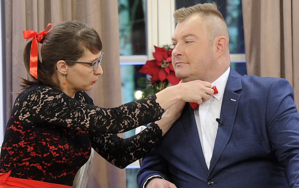 Agata i Łukasz na nagraniach świątecznego odcinka "Rolnik szuka żony"