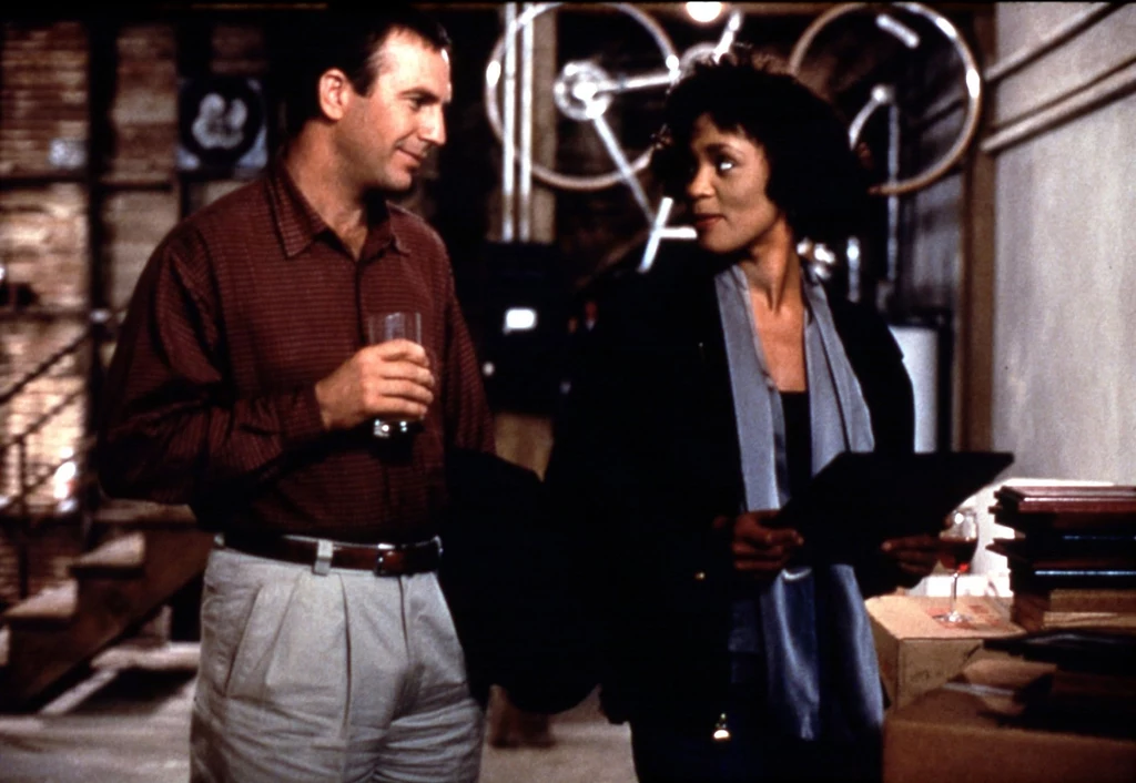 Kevin Costner i Whitney Houston w filmie "Bodyguard"