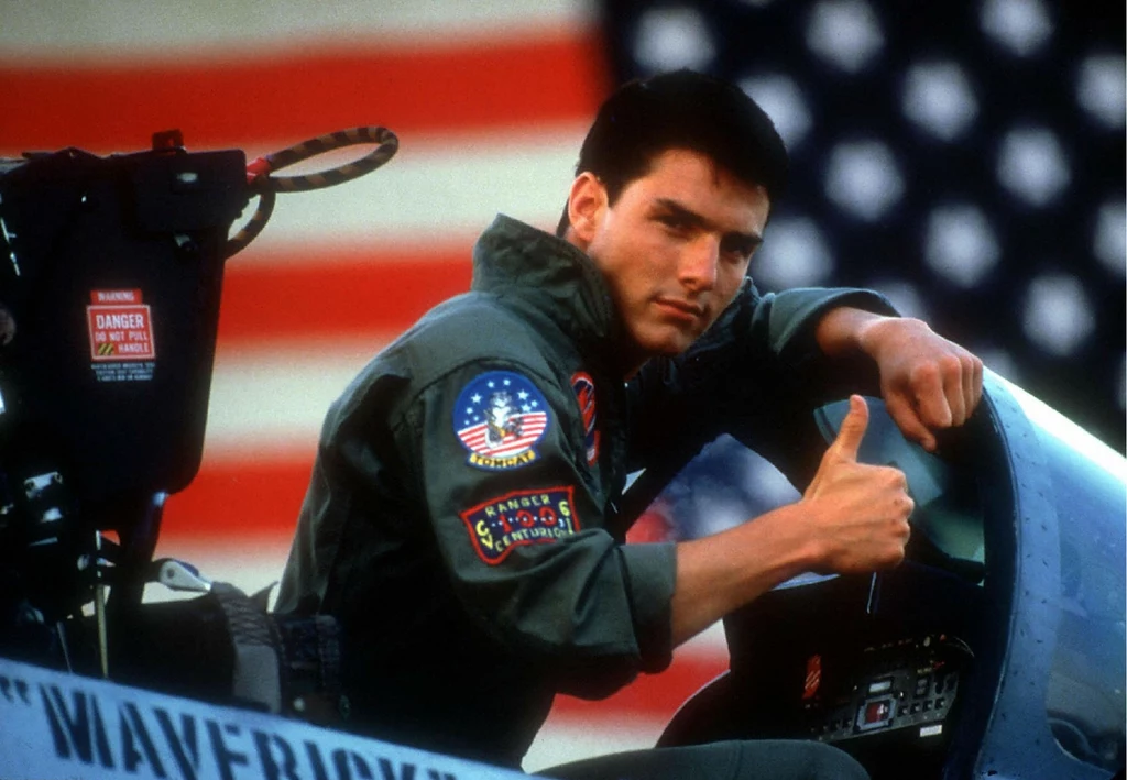 Tom Criuse, jako Maverick w filmie "Top Gun"