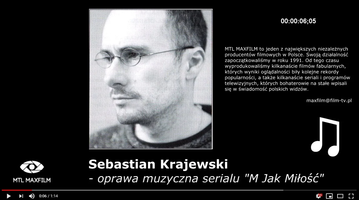 Sebastian Krajewski został kompozytorem (Screen:youtube.com) Sebastian Krajewski został kompozytorem (Screen:youtube.com)