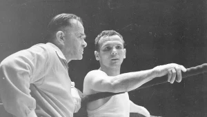 Trener Feliks "Papa" Stamm i jeden z jego wybitnych podopiecznych Jerzy Kulej