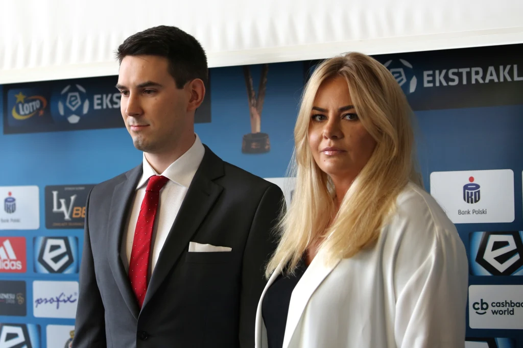 Były już zarząd Wisły SA: prezes  Marzena Sarapata z wiceprezesem Danielem Gołdą.