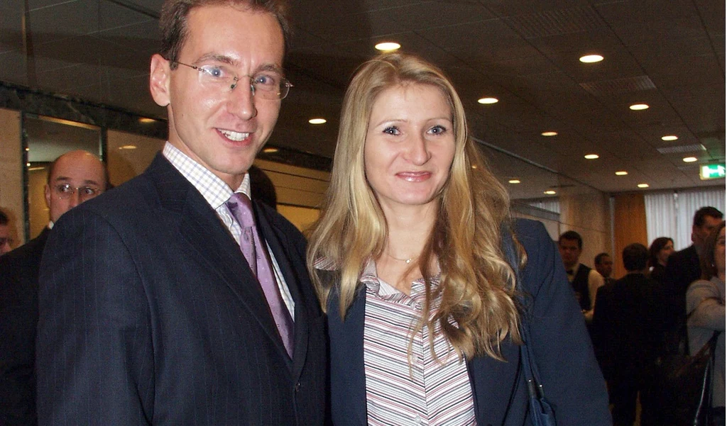 Piotr Kraśko z pierwszą żoną, Dominiką. Rok 2003