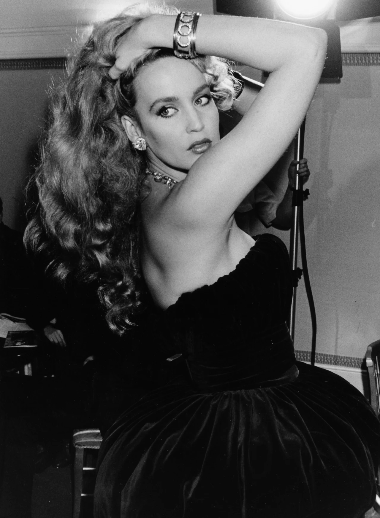 Jerry Hall ma 183 cm wzrostu, 1985 r. /Dave Hogan /Getty Images  