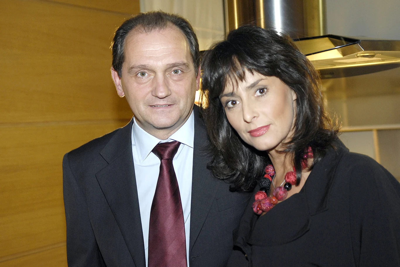 Wojciech Wysocki i Anna Korcz na planie serialu "Na Wspólnej" (2008)