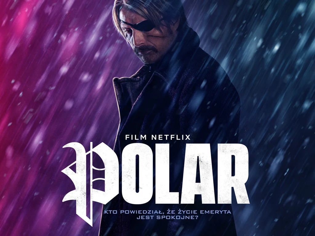 Plakat promujący najnowszy film Netfliksa pt. Polar