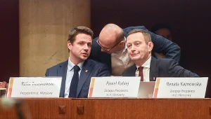 Rafał Trzaskowski i Paweł Rabiej podczas sesji Rady 