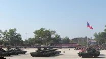 Ceremonia przejęcia czołgów T-34-85 podarowanych przez Laos