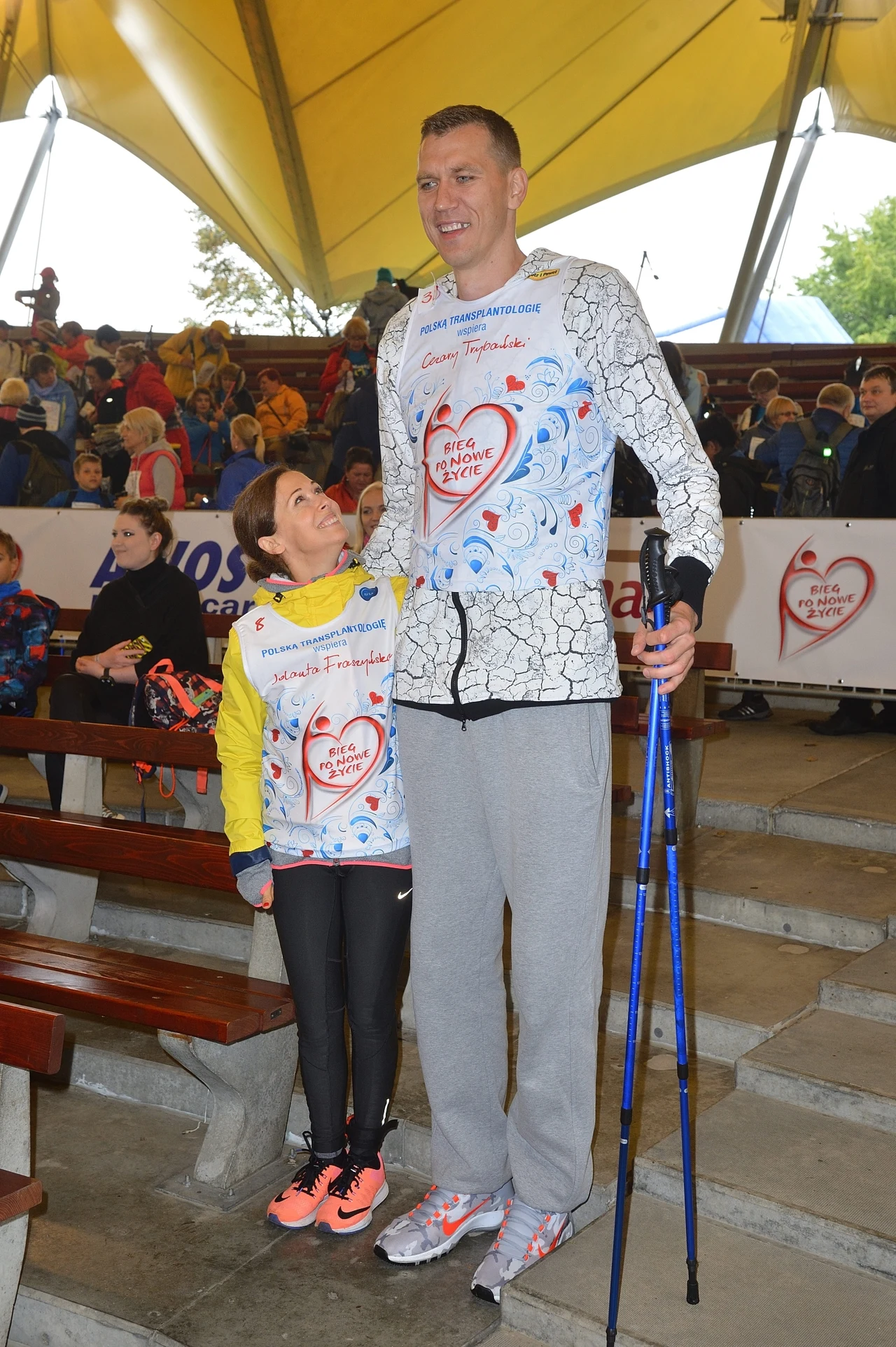 Jolanta Fraszyńska, na zdj. z koszykarzem Cezarym Trybańskim