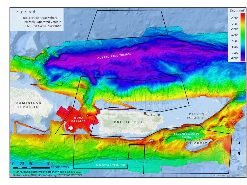 Rów Portorykański ma ok. 8375 metrów głębokości Rów Portorykański ma ok. 8375 metrów głębokości