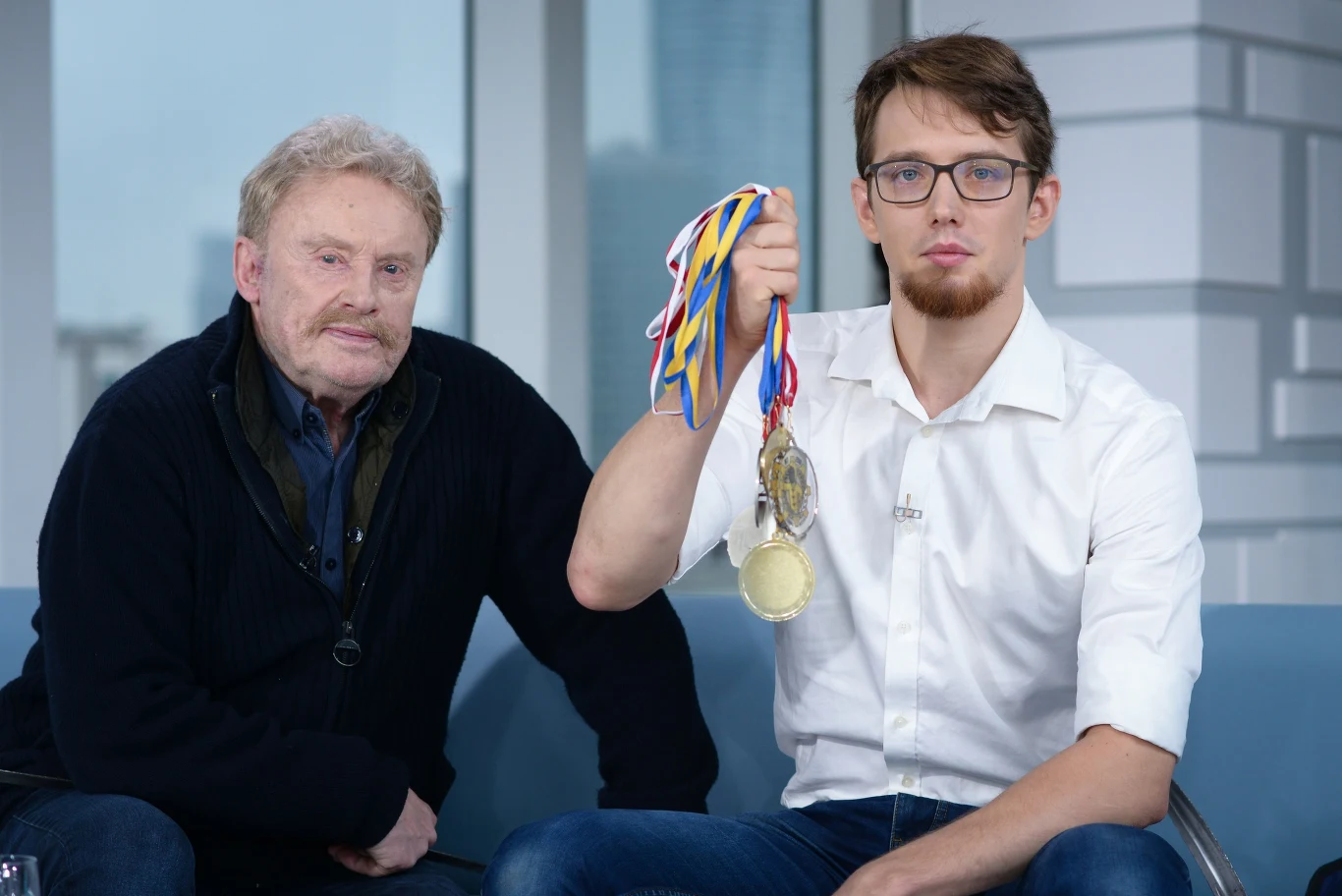 Daniel Olbrychski z wnukiem Antonim