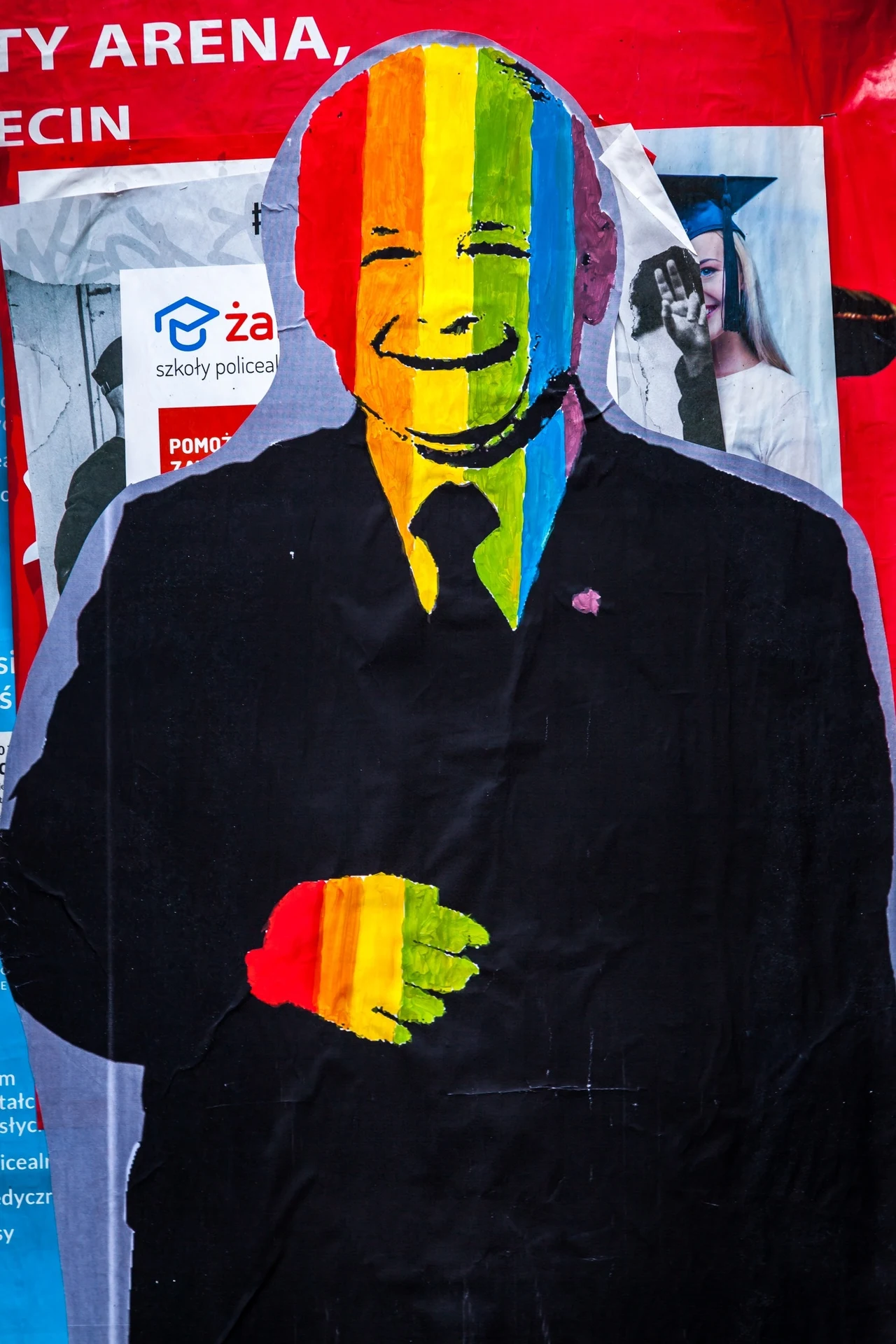 Jarosław Kaczyński na plakatach w Szczecinie Jarosław Kaczyński na plakatach w Szczecinie