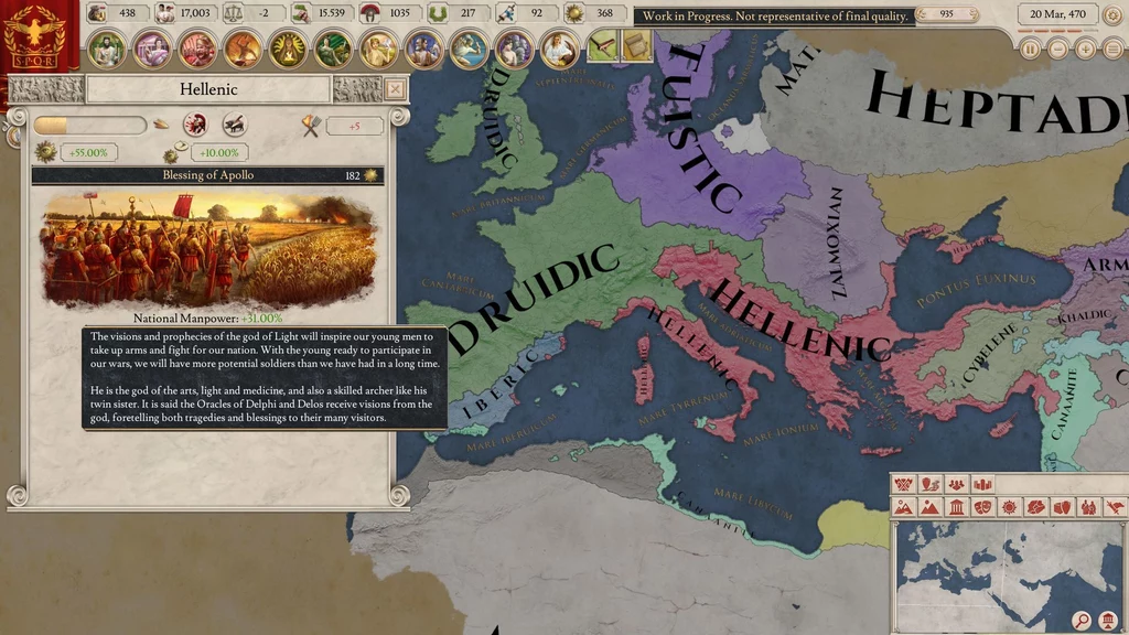 Imperator: Rome - mapa Europy z 470 roku