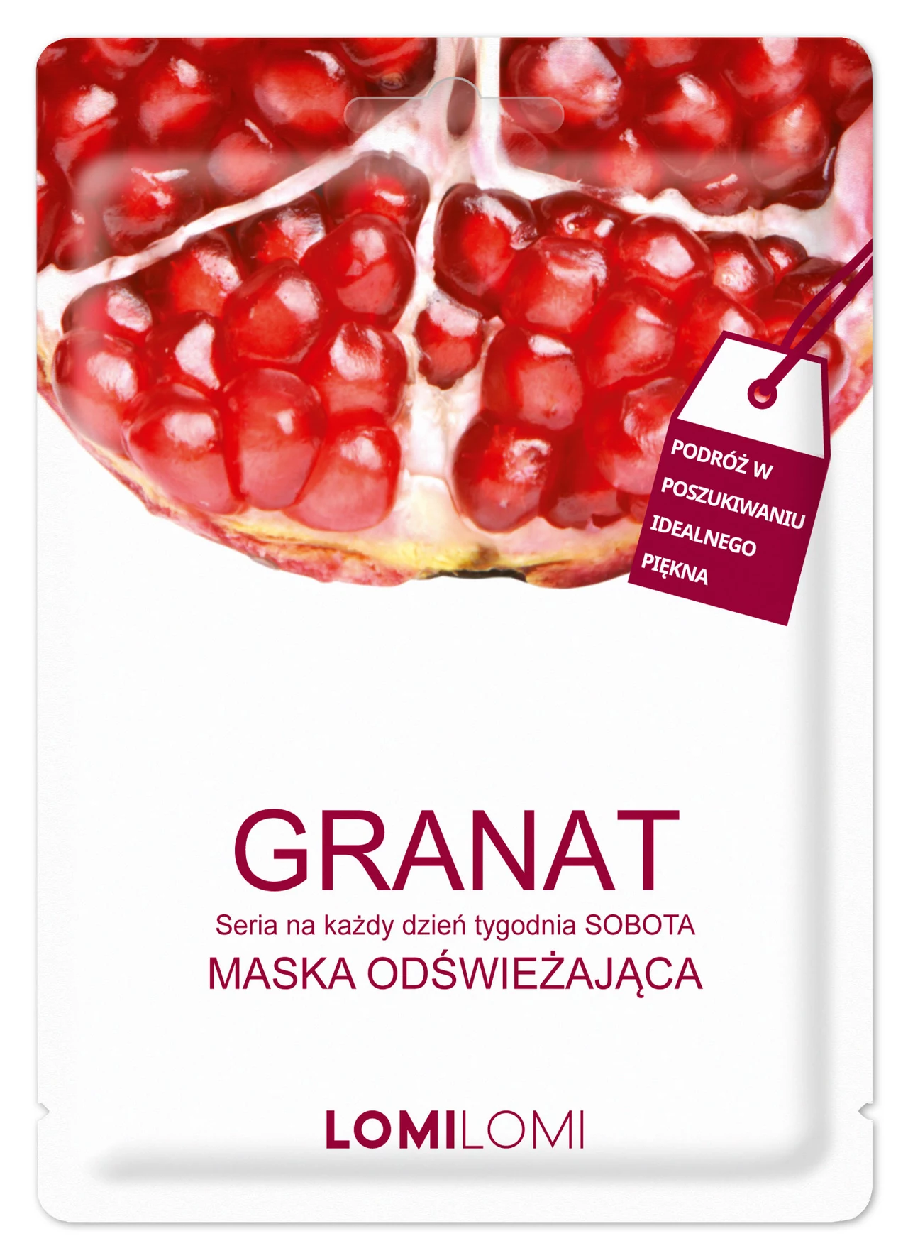 Lomi Lomi Granat - bogaty w antyoksydanty granat, znany ze swoich łagodzących i matujących właściwości to strzał w 10 jeśli nasza skóra potrzebuje odświeżania. Dzięki jego zawartości maseczka pielęgnuje i nawilża skórę, przywracając jej miękkość i zrewitalizowany, promienny wygląd. Sugerowana cena: 6 zł. Lomi Lomi Granat - bogaty w antyoksydanty granat, znany ze swoich łagodzących i matujących właściwości to strzał w 10 jeśli nasza skóra potrzebuje odświeżania. Dzięki jego zawartości maseczka pielęgnuje i nawilża skórę, przywracając jej miękkość i zrewitalizowany, promienny wygląd. Sugerowana cena: 6 zł.