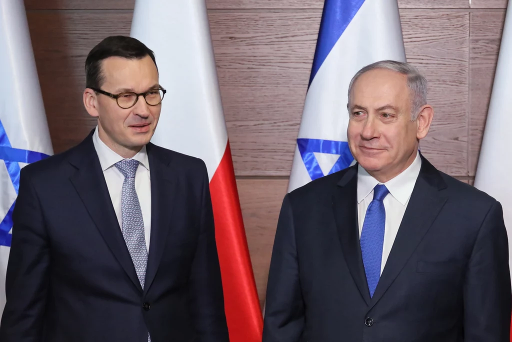 Premier Mateusz Morawiecki i premier Izraela Benjamin Netanjahu podczas spotkania w Warszawie Premier Mateusz Morawiecki i premier Izraela Benjamin Netanjahu podczas spotkania w Warszawie