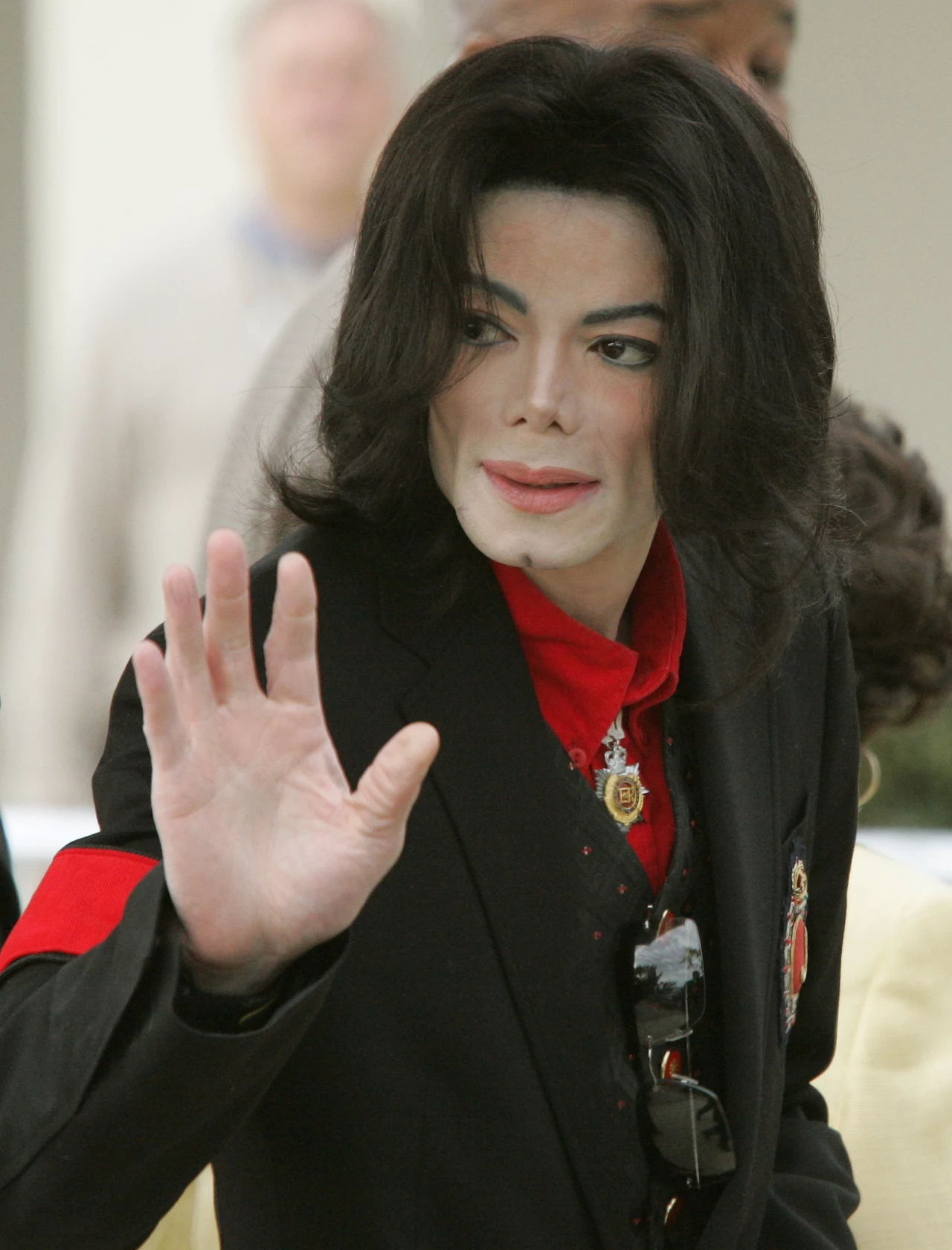 Michael Jackson podczas procesu o molestowanie seksualne w 2005 r. Michael Jackson podczas procesu o molestowanie seksualne w 2005 r.