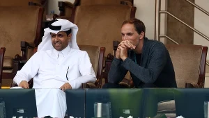 Prezydent PSG Nasser Al-Khelaifi i trener Thomas Tuchel