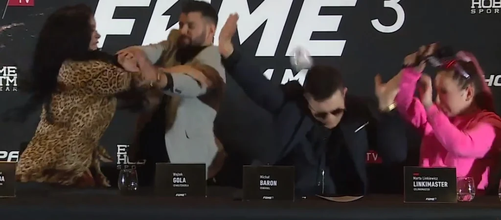 Monika 'Esmeralda' Godlewska i Marta Linkiewicz na konferencji gali FAME MMA 3