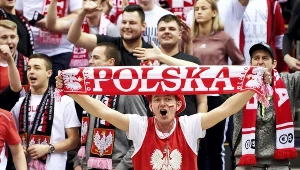 Kibice reprezentacji Polski podczas meczu eliminacyjnego mistrzostw świata koszykarzy z Holandią w Gdańsku