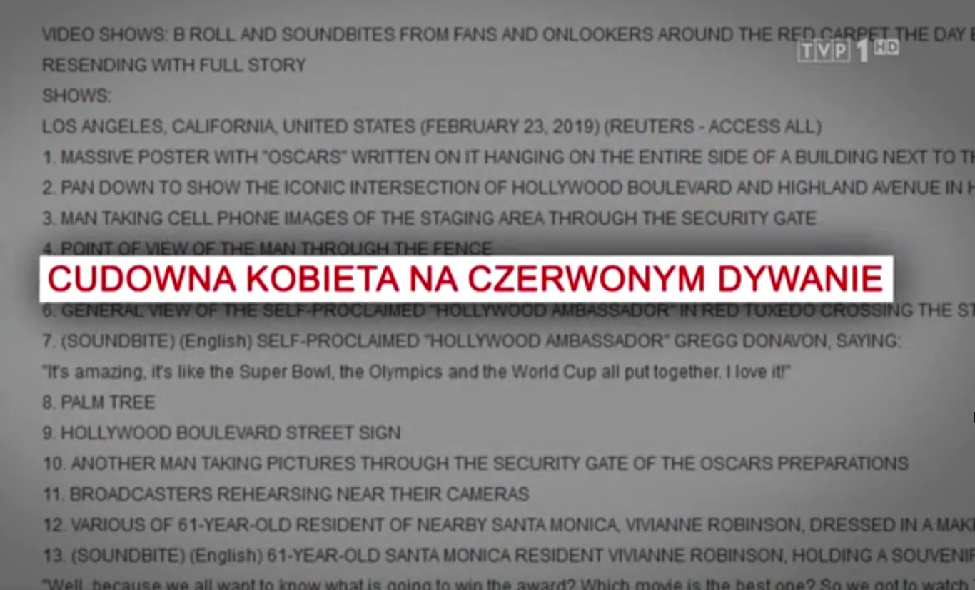 "Wiadomości" TVP powołały się na opis kadrów Reutersa