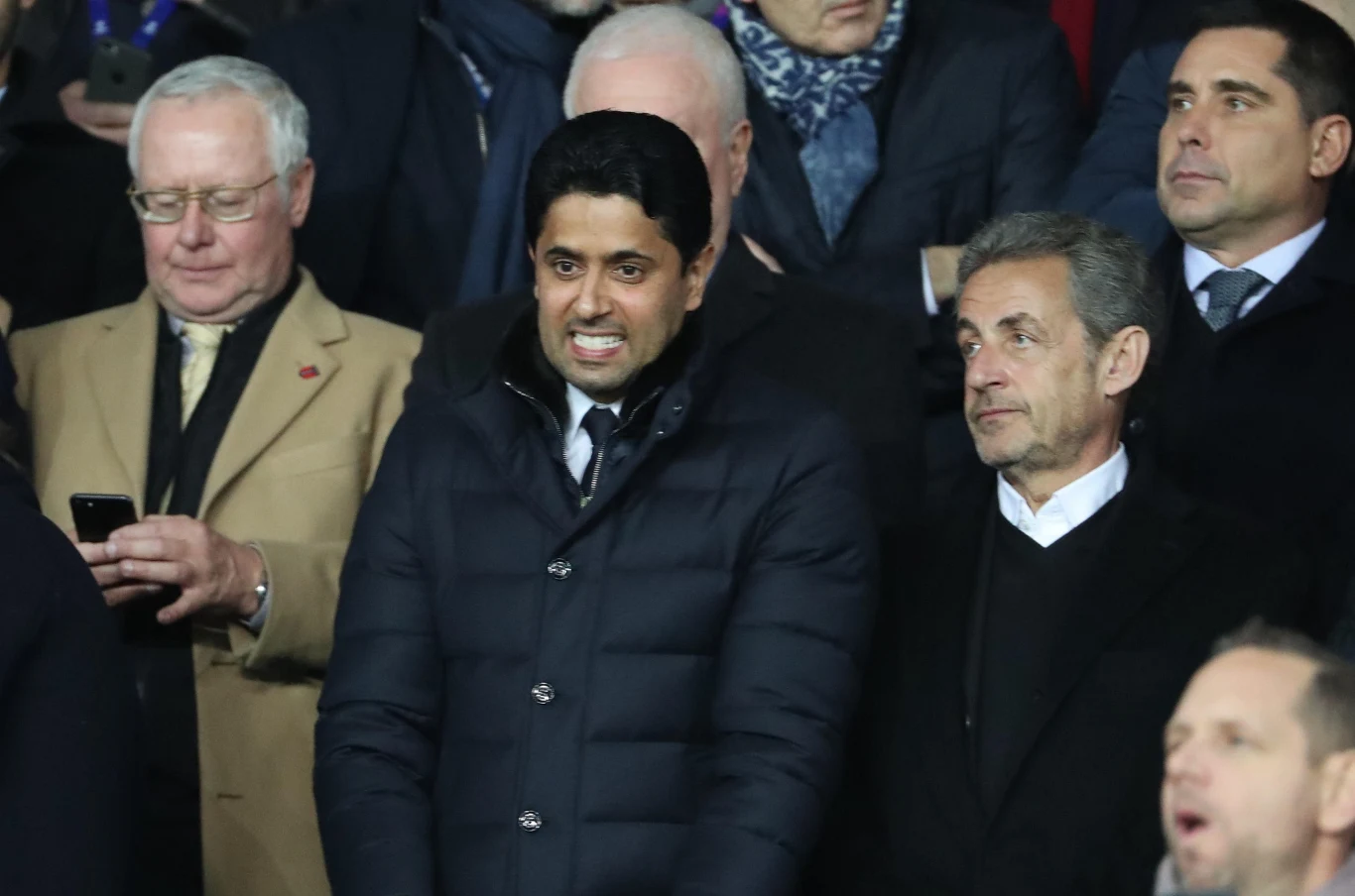 Prezes PSG Nasser Al-Khelaifi podczas meczu z Manchesterem United Prezes PSG Nasser Al-Khelaifi podczas meczu z Manchesterem United