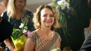 Izabela Dąbrowska na planie serialu "Blondynka" (2018)