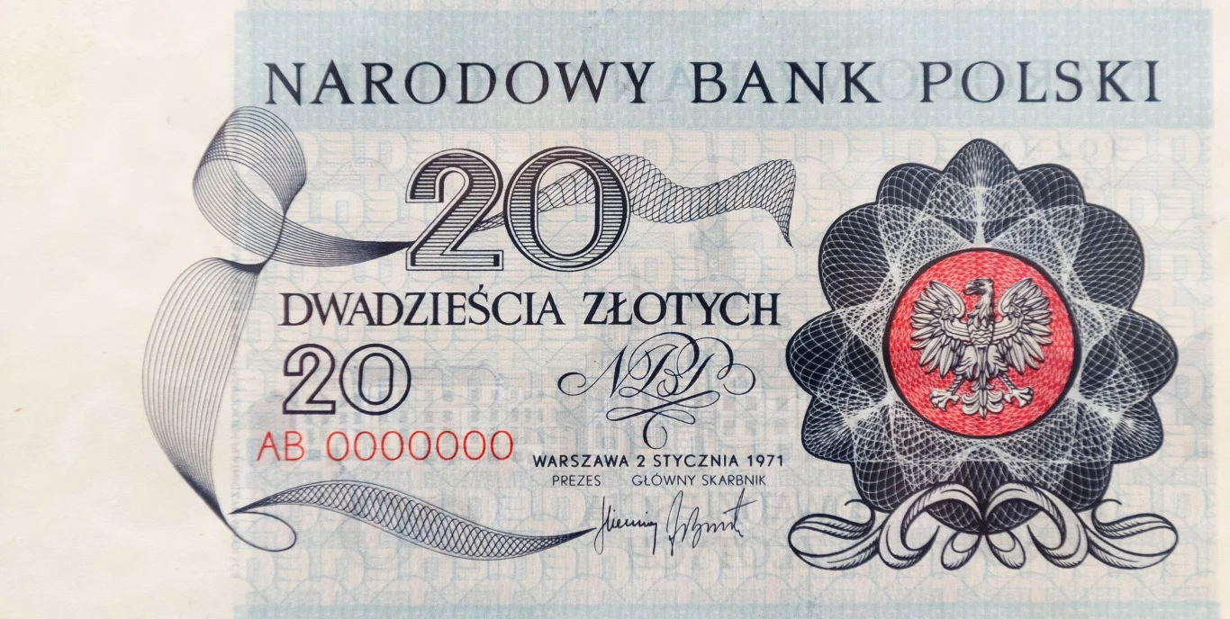 Banknot z tajnej serii E-71 - "Miasta Polskie" Banknot z tajnej serii E-71 - "Miasta Polskie"
