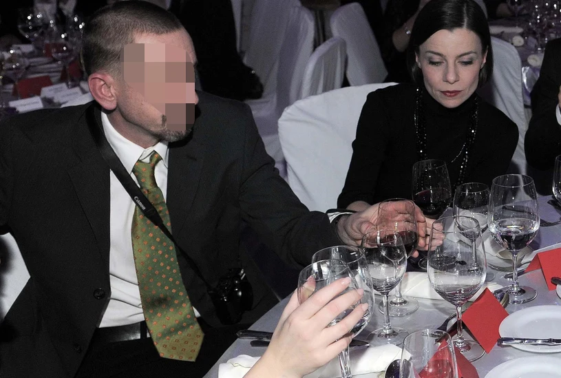 Agata Kulesza z mężem