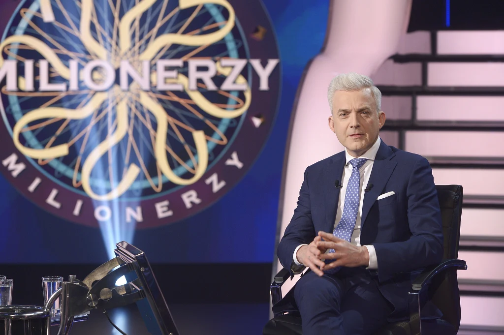 Hubert Urbański na planie "Milionerów"