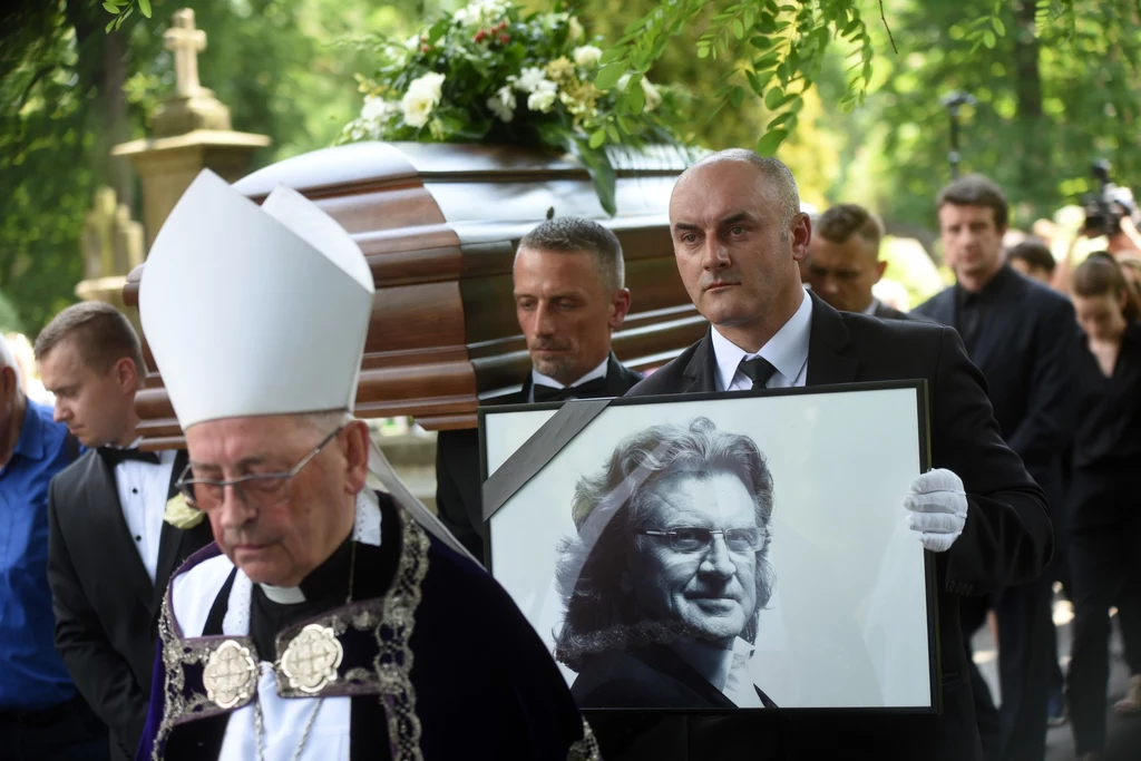 Biskup Tadeusz Pieronek podczas uroczystości pogrzebowych Zbigniewa Wodeckiego, maj 2017
