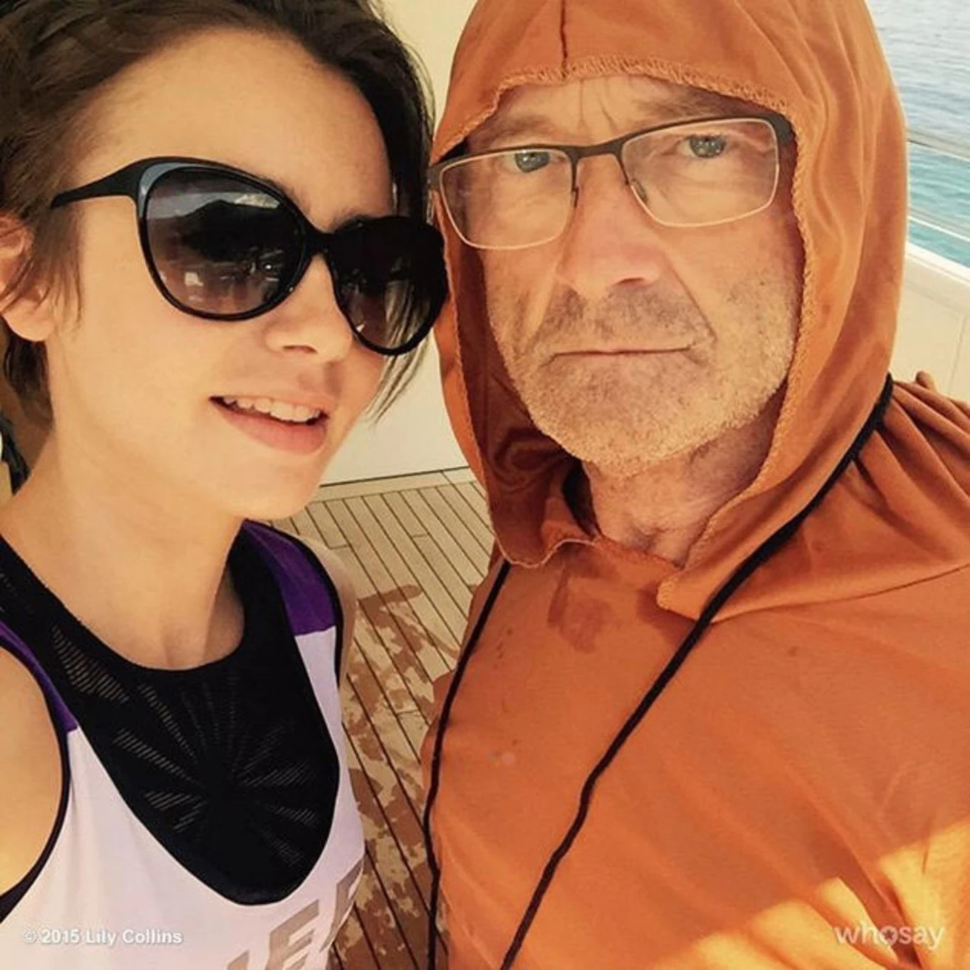 Lily Collins ze swoim ojcem, piosenkarzem Philem Collinsem