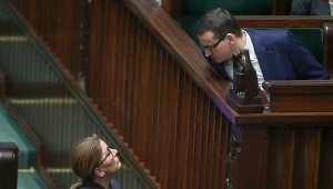 Beata Mazurek i Mateusz Morawiecki w Sejmie