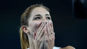 Ewa Swoboda krótko "rozmawiała" z dziennikarzami. Polka kumuluje energię