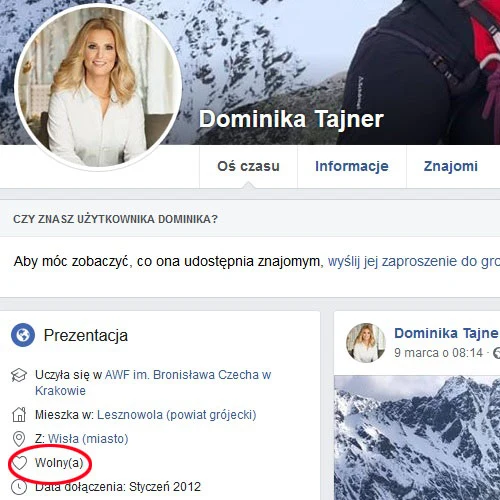 Dominika Tajner zmieniła status na Facebooku Dominika Tajner zmieniła status na Facebooku