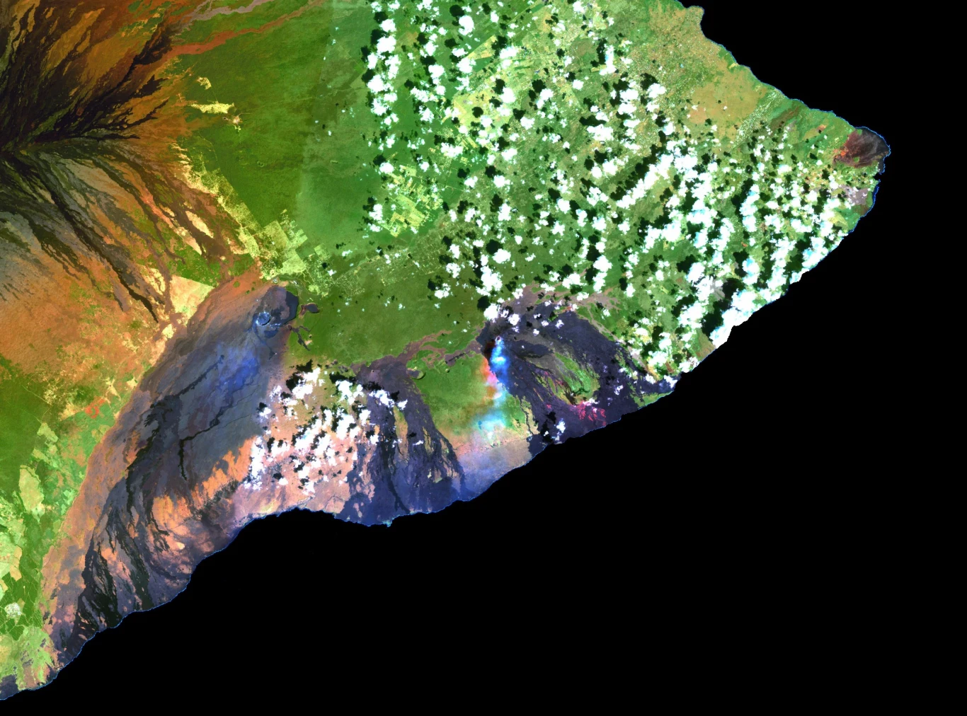 Wulkan Kilauea widziany z orbity