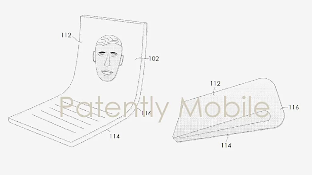 Patent składanego smartfona Google / fot. PatentlyMobile