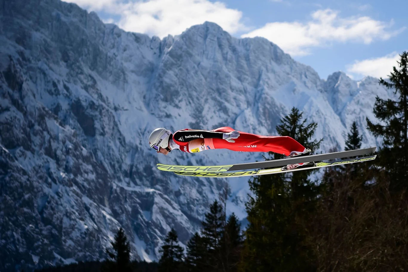 Simon Ammann podczas zawodów w słoweńskiej Planicy Simon Ammann podczas zawodów w słoweńskiej Planicy