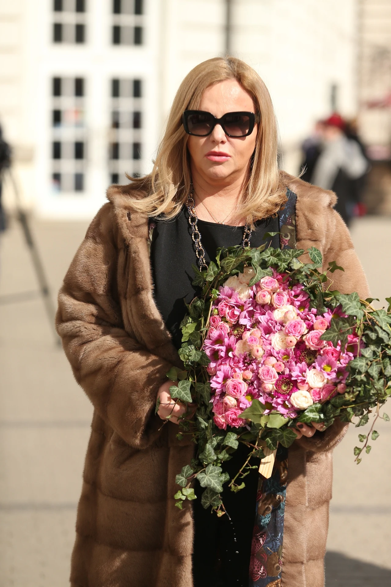 Joanna Kurowska na pogrzebie Zofii Czerwińskiej