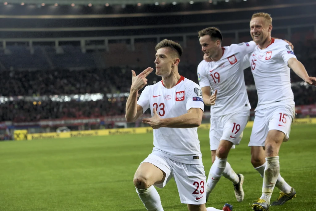 Krzysztof Piątek po strzeleniu gola 