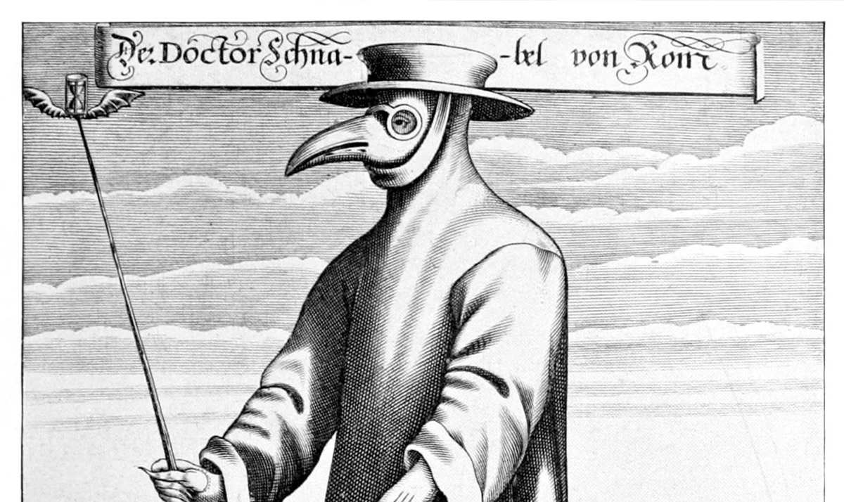 Symbolem czarnej śmierci stały się maski noszone przez ówczesnych lekarzy