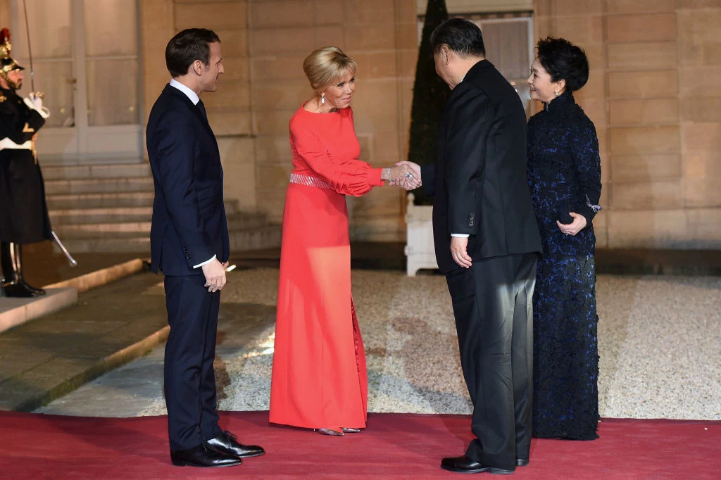 Brigitte i Emmanuel Macron wraz z chińską parą prezydencką Brigitte i Emmanuel Macron wraz z chińską parą prezydencką